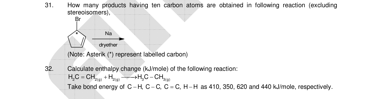 Chemistry diagram for: See image