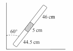 Chemistry diagram for: A thin tube of uniform cross section has trapped air columns of lengths 46 and 44.5 cm above and below a middle pellet o