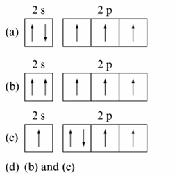 Chemistry diagram for: Which of the following configuration is violating Pauli's exclusion principle?